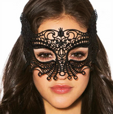Nessiworld Black Color Lace Cut Lace Embroidered Prom Party Mask No. 4